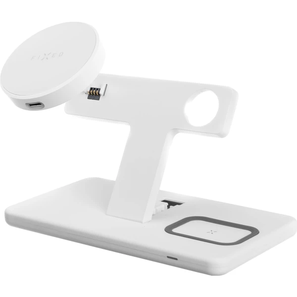 FIXED MagPowerstation 3v1 bezdrôtový nabíjačka s MagSafe biela - Nabíjačky - Obrázok 538V600301