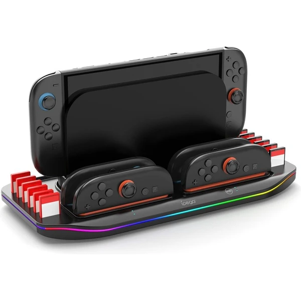 iPega SW2210 Multifunkčný Nabíjací RGB Stojan pre Nintendo Switch 2 čierny - Nabíjačky - Hlavný obrázok