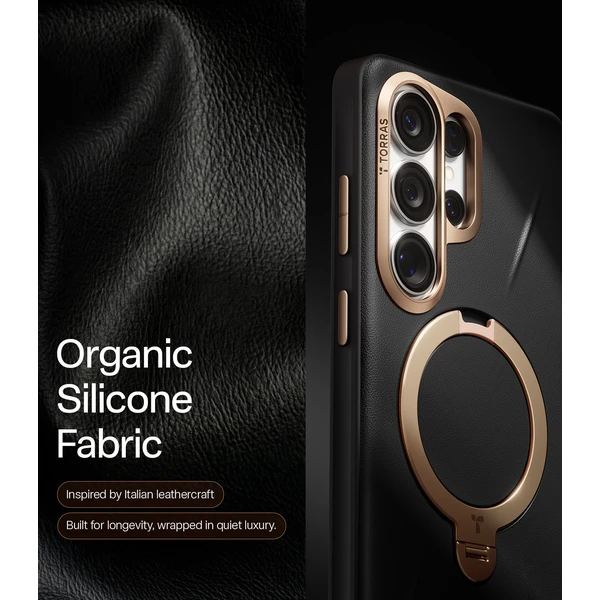 Torras Ostand Q3 VegSkin MagSafe kryt Samsung Galaxy S26 Ultra obsidian black - Puzdra - Obrázok 5396c6d78640406db3c9d37302421854