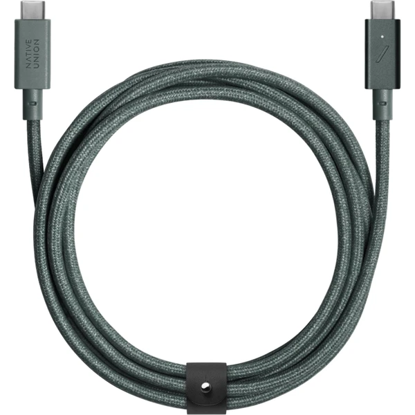 Native Union Belt Cable Pro USB-C 240W nabíjací kábel, 2,4m, zelený - Káble - Hlavný obrázok