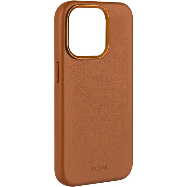 FIXED MagLeather kožený kryt s MagSafe Apple iPhone 15 Pre hnedý