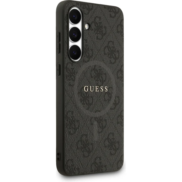 Guess PU Leather 4G Colored Ring MagSafe Zadný Kryt pre Samsung Galaxy S25 FE čierny - Puzdra - Obrázok 542a0bb5bc404942965996febe5ebb89