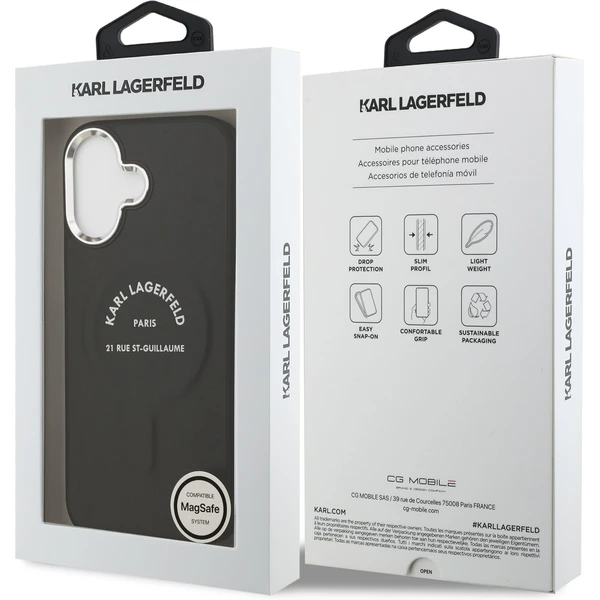 Karl Lagerfeld PU RSG Logo MagSafe kryt iPhone 17 čierny - Puzdra - Obrázok 542f2cf37c1341a9b2046aa23d45383c