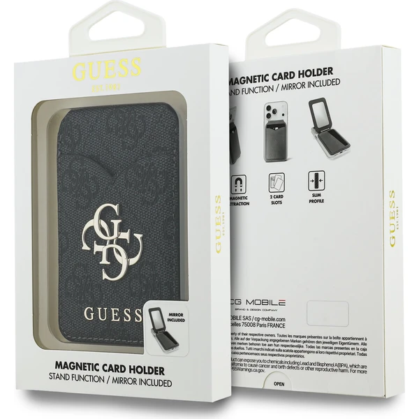 Guess PU 4G Mirror MagSafe Cardslot peňaženka so stojanom čierna - Peňaženky - Obrázok 544027ba90094984bf1991cb22b3d1f8