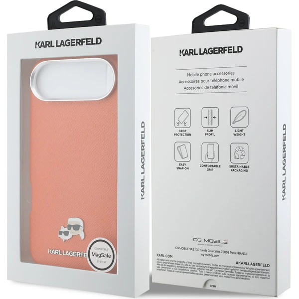 Karl Lagerfeld PU Karl and Choupette Heads Kolíky MagSafe kryt iPhone Air oranžový - Puzdra - Obrázok 544d4363f9b54d7d8fd2d924843be3ed