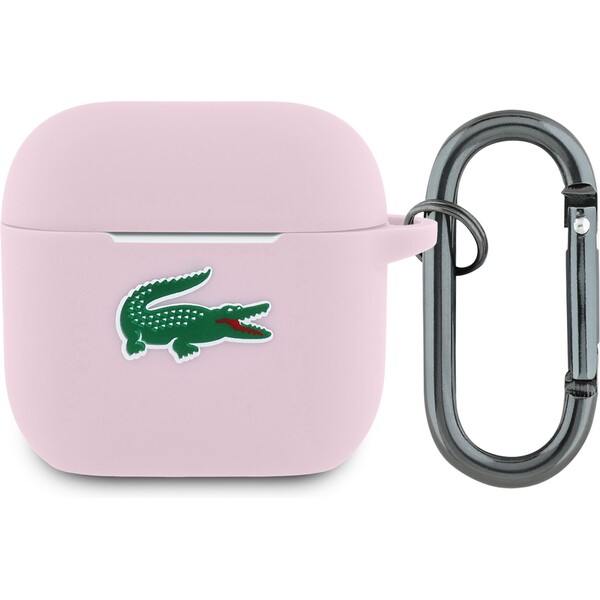 Lacoste Liquid Silicone Croc Logo puzdro AirPods 4 ružové