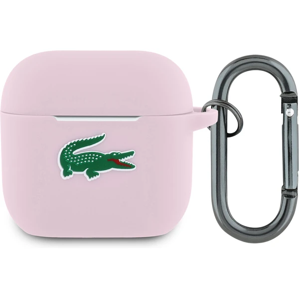 Lacoste Liquid Silicone Croc Logo puzdro AirPods 4 ružové - Puzdra - Hlavný obrázok
