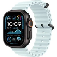 Apple Watch 49/44/45/46mm ľadovo modré predĺženie oceánskeho remienka s čiernym titánom - Remienky