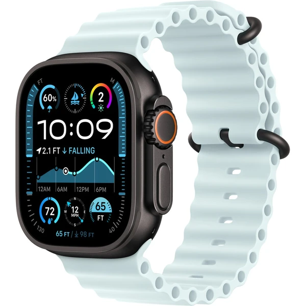 Apple Watch 49/44/45/46mm ľadovo modré predĺženie oceánskeho remienka s čiernym titánom - Remienky - Hlavný obrázok
