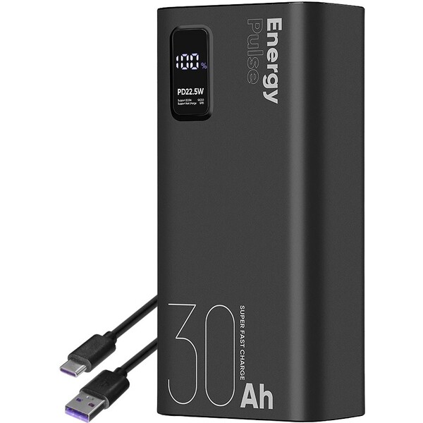 OBAL:ME EnergyPulse Powerbanka 30000mAh (22.5W) čierna