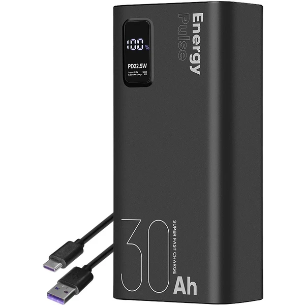 OBAL:ME EnergyPulse Powerbanka 30000mAh (22.5W) čierna - Powerbanky - Hlavný obrázok