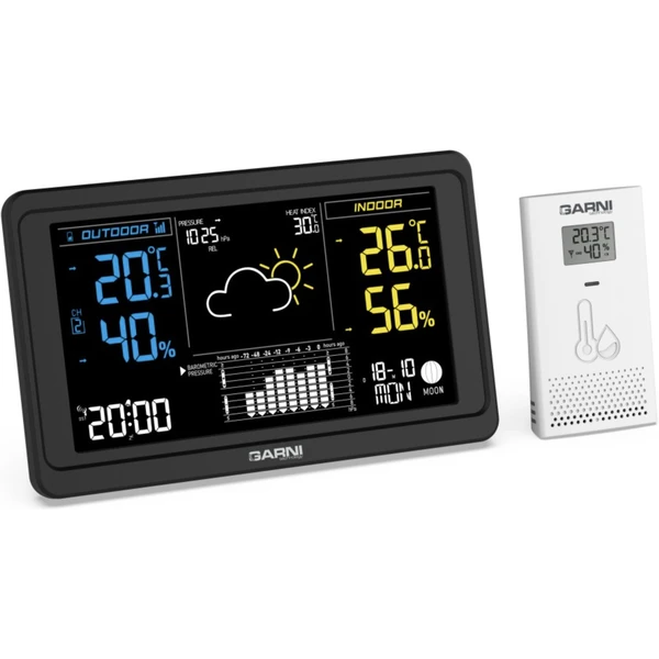 GARNI 618B Precise Meteorologická stanica čierna - Meteorologické stanice - Obrázok 54D5000N01
