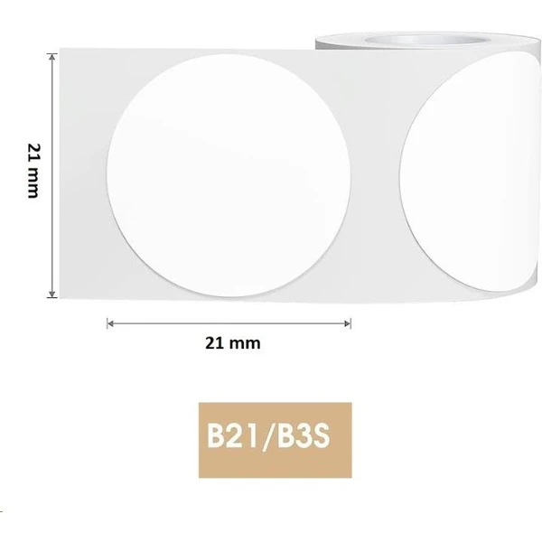 Niimbot štítky R 21x21mm 300ks Round pre B21, B3S, B1 biele - Pásky pre štítkovače - Obrázok 54S0000N01