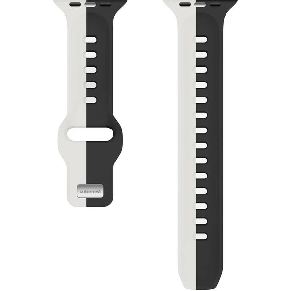 CubeNest Premium Silicon Band remienok Apple Watch 42-49 mm čierny/sivý - Remienky - Obrázok 54UD000O01