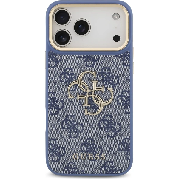 Guess PU Leather 4G Metal Logo Gold Frame Zadný Kryt pre iPhone 18 Pro Max Blue - Puzdra - Obrázok 54b5a5b074ae43d9a369180f7b240ab7
