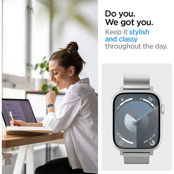 Spigen Sleek Link remienok Apple Watch 49/46/45/44/42mm strieborný - Remienky - Obrázok 54b89a2774124fcf94cfdd80d2639a98