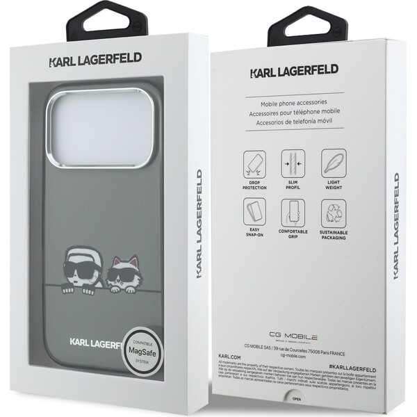 Karl Lagerfeld IML K&CH Heads Logo MagSafe kryt iPhone 17 Pro Max čierny - Puzdra - Obrázok 54d43ef68ec64f39a383c93e2b003da5