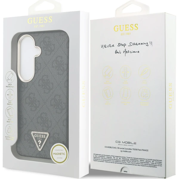 Guess PU koža 4G Strass trojuholníkové logo zlatý rám magnetický kryt Samsung Galaxy S26 čierny - Puzdra - Obrázok 5501442ca9a24d3ea4348e322d311e3b