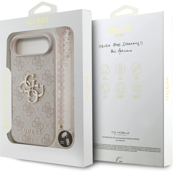 Guess PU 4G Metal Logo Strap kryt iPhone Air ružový - Puzdra - Obrázok 5517eea4bfaa445383d426e0e644ea1c