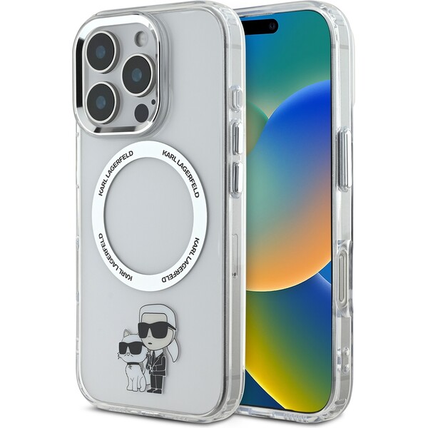 E-shop Karl Lagerfeld IML Karl and Choupette MagSafe kryt pre iPhone 16 Pre Max číry