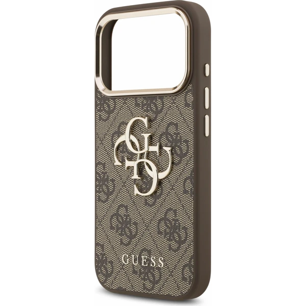 Guess PU 4G Metal Logo Strap Zadný kryt pre iPhone 18 Pro Max Brown - Puzdra - Obrázok 55436221940646848a6ef0d8407bbf42