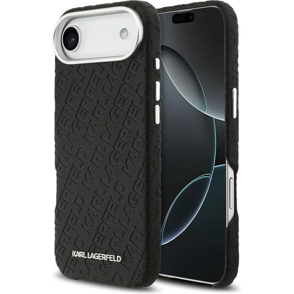 Karl Lagerfeld Grained PU Repeated Logo MagSafe kryt iPhone Air čierny - Puzdra - Hlavný obrázok