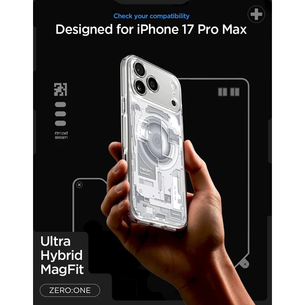 Spigen Ultra Hybrid MagSafe kryt iPhone 18 Pro Max/17 Pro Max zero one white - Puzdra - Obrázok 5586ddab2a124f4a95bfb170b4c1a2c4
