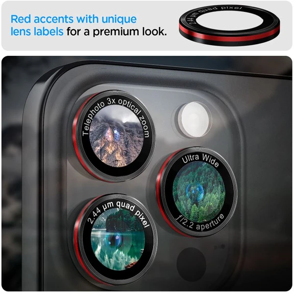 Spigen Glass TR EZ Fit Optik Pro sklá iPhone 17-14 Pro/17-14 Pro Max black/red (2 ks) - Ochranné fólie a sklo - Obrázok 5594958cfdc041318ce1a32ecc012dc5