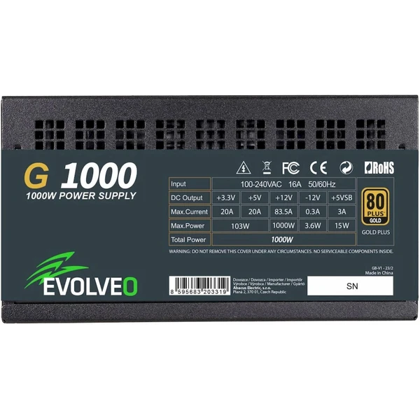 EVOLVEO G1000 PCIe 5.0 1000W retail - Zdroje - Obrázok 55AA000P01