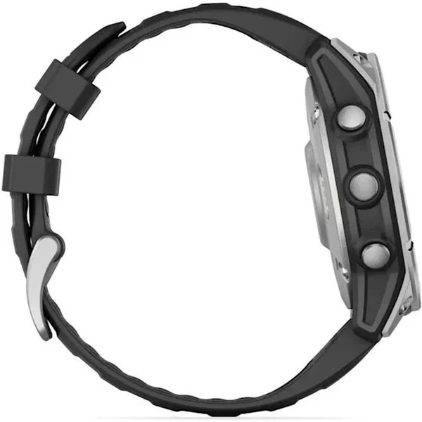 Garmin Fenix ??E 47 mm nerezová oceľ/čierny silikónový remienok - Inteligentné hodinky - Obrázok 55M7000P01