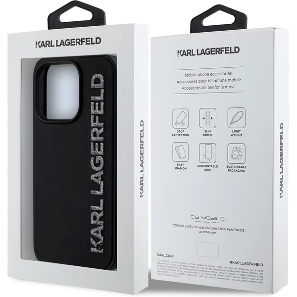 Karl Lagerfeld 3D Rubber Glitter Logo kryt iPhone 14 Pre čierny - Puzdra - Obrázok 55b0c9bfc9ee464ea9cf0d5cbcf32af3