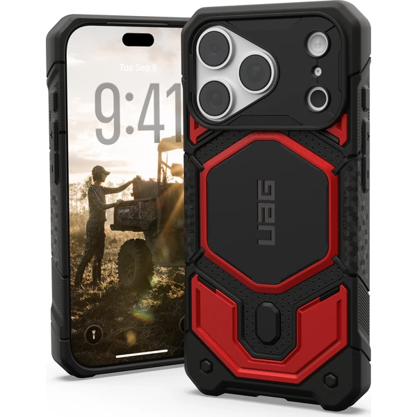 UAG Monarch Pro MagSafe kryt iPhone 18 Pro/17 Pro čierny/červený - Puzdra - Hlavný obrázok