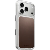 Nomad Clear Leather (Horween) MagSafe kryt iPhone 17 Pro/18 Pro Rustic Brown - Puzdra