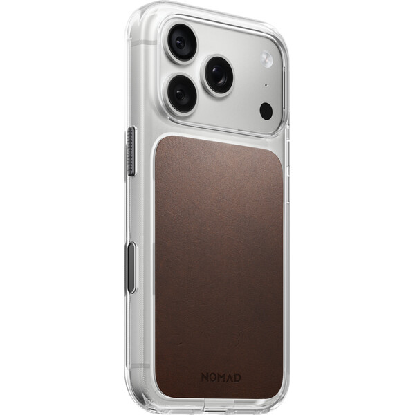 Nomad Clear Leather (Horween) MagSafe kryt iPhone 17 Pro/18 Pro Rustic Brown - Puzdra - Hlavný obrázok