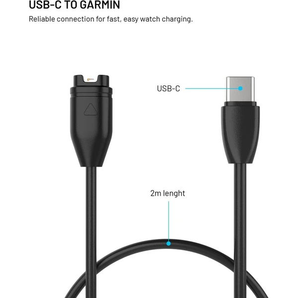 FIXED USB-C nabíjací kábel pre Garmin Forerunner/Fenix/Venu/Vívoactive/Instinct, 2m čierny - Káble a redukcie - Obrázok 55eac81aea684502b192126d6e8acec8