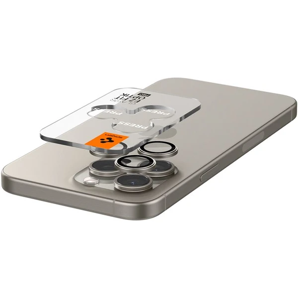 Spigen Glass tR EZ Fit Optik Pro sklá iPhone 17-14 Pro/17-14 Pro Max nature titanium (2 ks) - Ochranné fólie a sklo - Obrázok 560428e76a1b4a24bcb2fdee7381883d