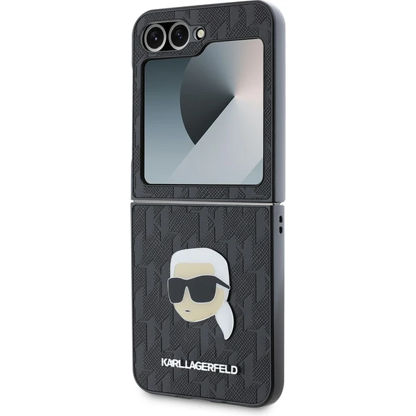 Karl Lagerfeld PU Saffiano Monogram Karl Head kryt Samsung Galaxy Z Flip 6 čierny - Puzdra - Obrázok 56166b88a6a14fc581a72f692fa26a43