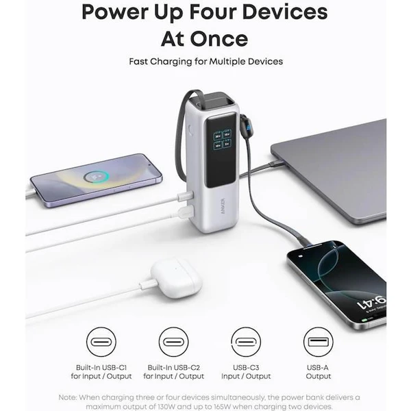 Anker Zolo powerbanka (25000mAh) 165W, s káblom USB-C strieborná - Powerbanky - Obrázok 561cac847cf34db399a87086bf5f4db5