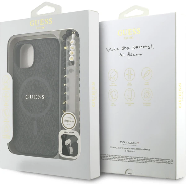 Guess PU Leather 4G Colored Ring Strap MagSafe kryt iPhone 13 čierny - Puzdra - Obrázok 561fb28be3c146c883374616b1d8c165