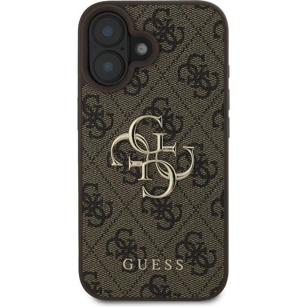 Guess PU 4G Metal Logo kryt pre iPhone 16 hnedý - Puzdra - Obrázok 562428959da147d2a3528b2bdb0a0b01