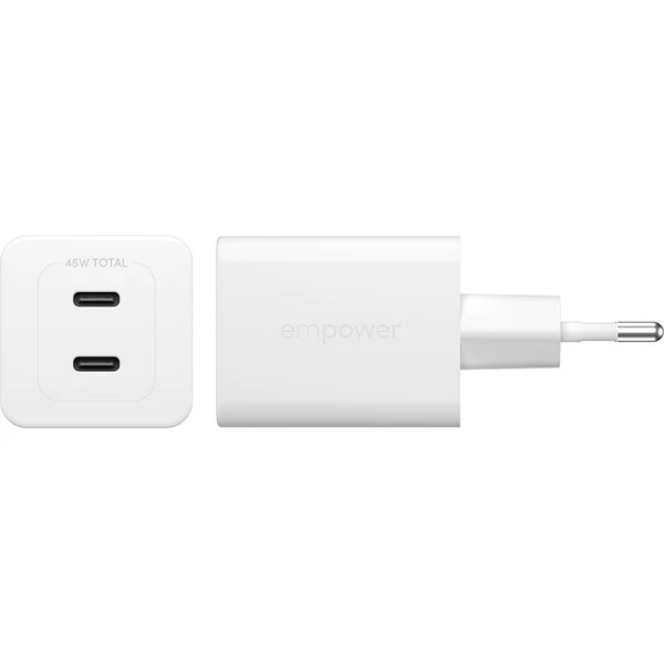 PanzerGlass® empower nabíjačka Turbo GaN (45 W) 2x USB-C, biela - Nabíjačky - Obrázok 563J000K01