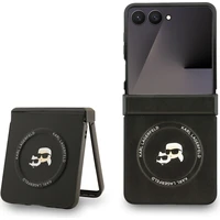 Karl Lagerfeld PU Karl and Choupette Heads Magnetic kryt Samsung Galaxy Z Flip 7 čierny - Puzdra
