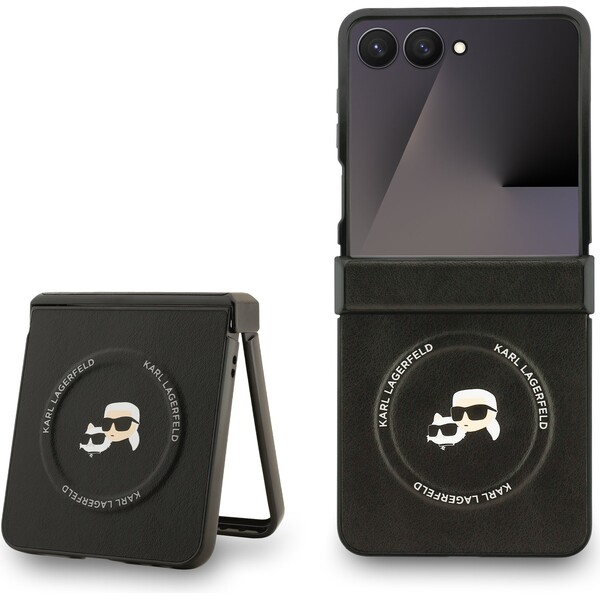 E-shop Karl Lagerfeld PU Karl and Choupette Heads Magnetic kryt Samsung Galaxy Z Flip 7 čierny