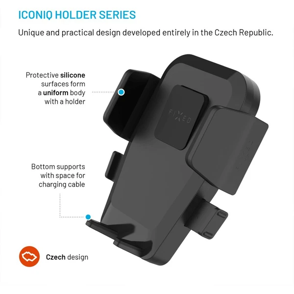 FIXED Iconiq XXL univerzálny držiak do auta s prísavkou na sklo alebo na palubnú dosku čierny - Držiaky - Obrázok 563ccd71cae341e3b22ff44b94303c7e