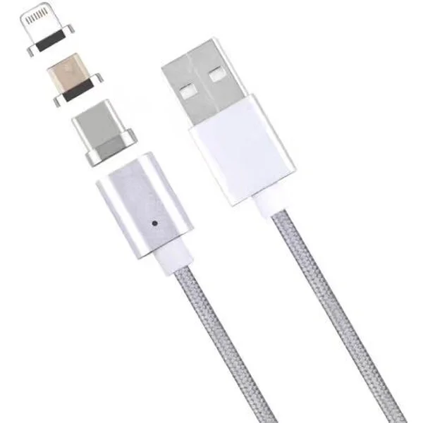PremiumCord USB-A/MicroUSB-B napájací kábel s magnetickým konektorom 1m strieborný - Káble a redukcie - Obrázok 5640000401