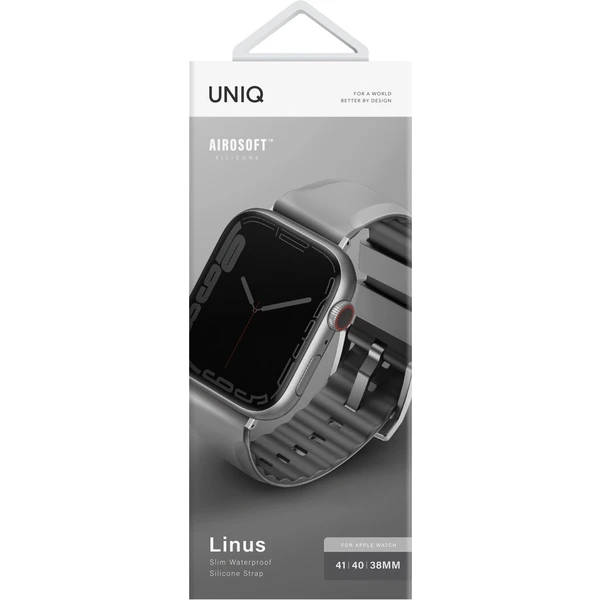 UNIQ Linus AiroSoft silikónový remienok Apple Watch 42/41/40/38mm sivý - Remienky - Obrázok 56MH100501
