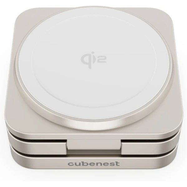 Cubenest SQ312 Fold Pro Qi2 (MagSafe) 3v1 magnetická nabíjačka titánová - Nabíjačky - Obrázok 56S8000J01