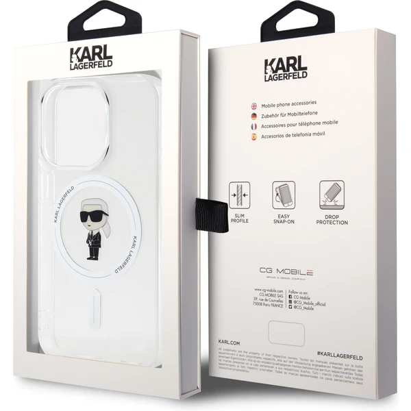 Karl Lagerfeld IML Ikonik MagSafe Kryt iPhone 15 Pro číry - Puzdra - Obrázok 56X4000701