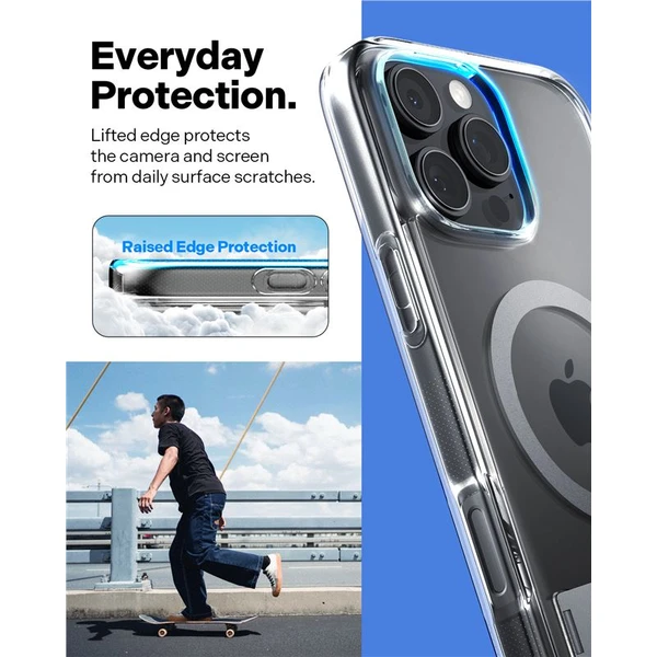 Spigen Caseology Capella MagSafe Kickstand kryt iPhone 16 Pro clear gray - Puzdra - Obrázok 56a2b650ab4c4e77b53739248a0b6235