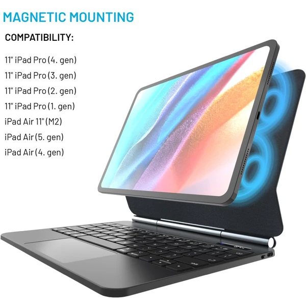 FIXED Typee puzdro s bezdrôtovou klávesnicou iPad Pro 11" (18-22)/iPad Air 11" (20-26), EN, čierna - Puzdra s klávesnicou - Obrázok 56d5af66fb734c5bb21caa229f8d1d0d